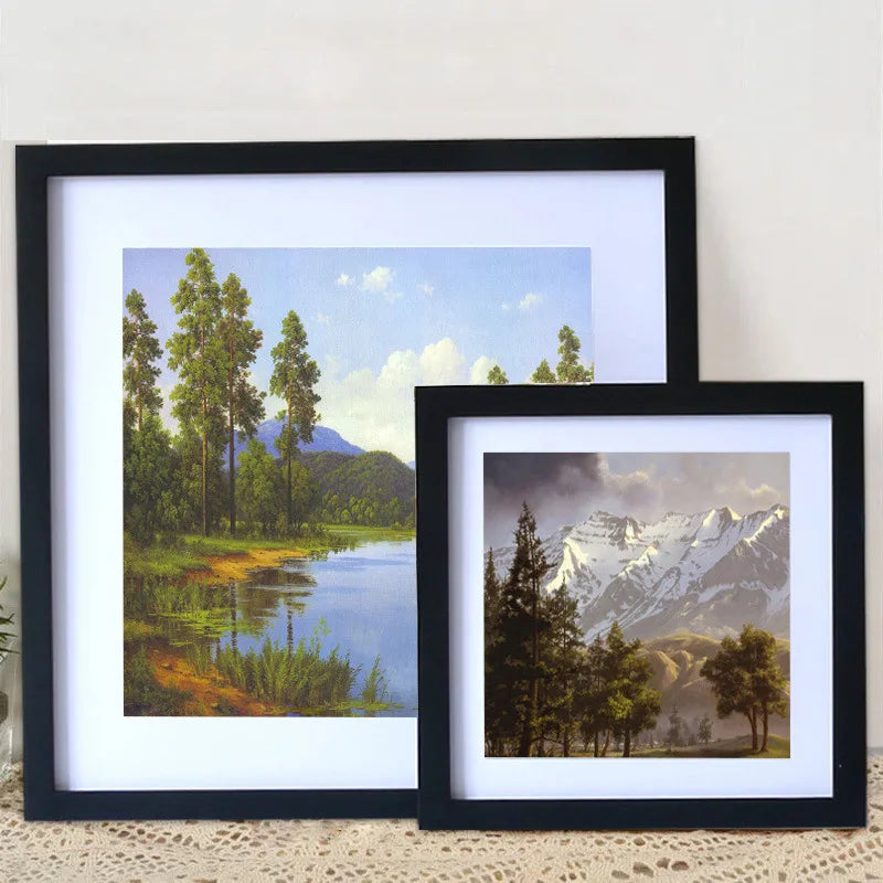 cadre photo classique bois peint noir beige marron clair 15x15cm 20x20cm 25x25cm 30x30cm decoration