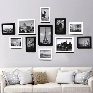 cadres photo modernes noir blanc bois texturés photos monuments contemporains