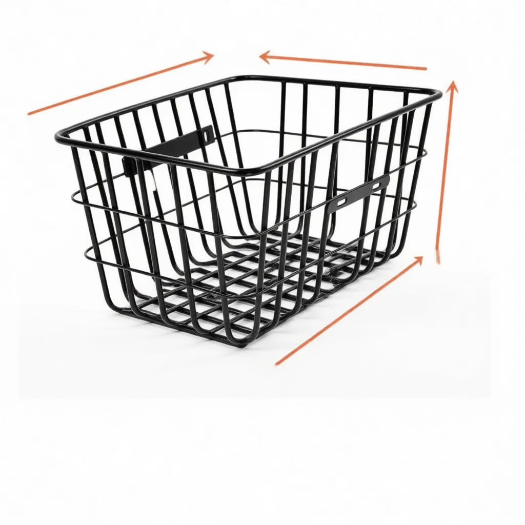 panier vélo acier noir grille moderne clips fixation durable étanchearrière vélo.storage