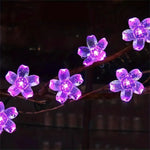 guirlande fleurs LED violet rose solaire flexible décoration féeriqueextérieur jardin vacances modes éclairage