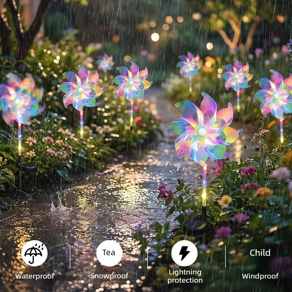 lumière solaire multicolore moulin vent moderne patio extérieur led changeante couleur