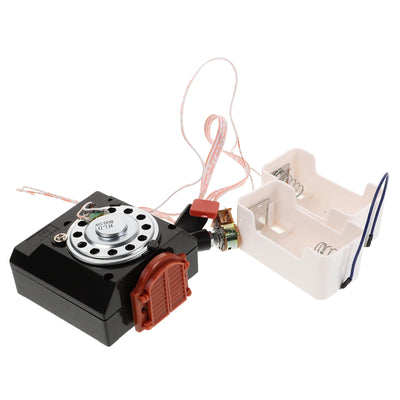 kit téléphone vintage rétro montage soi même haut parleur boîtier piles potentiomètre câbles bouton