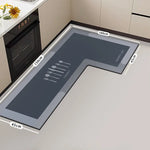 tapis sol moderne gris marbré adhésif salon super absorbant long rectangle