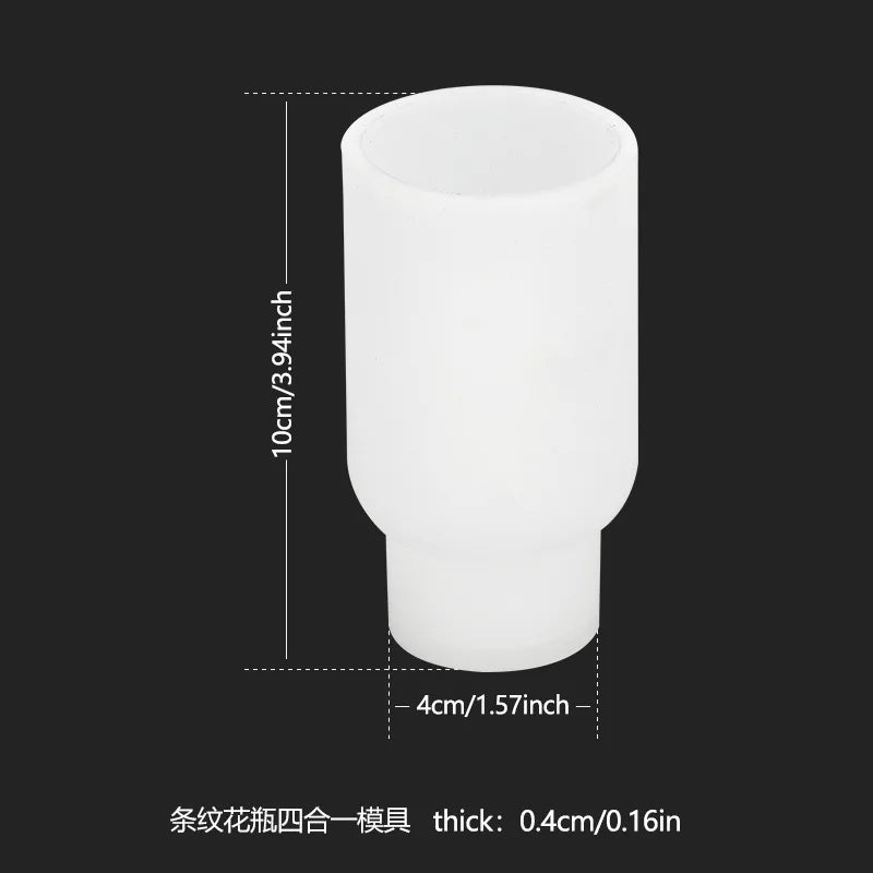 vases silicone rayés blanc bleu moderne ensemble quatre déco bricolage