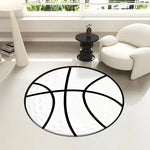tapis rond moderne motif basket noir blanc anti dérapant 40x40 80x80 120x120 cm chambre