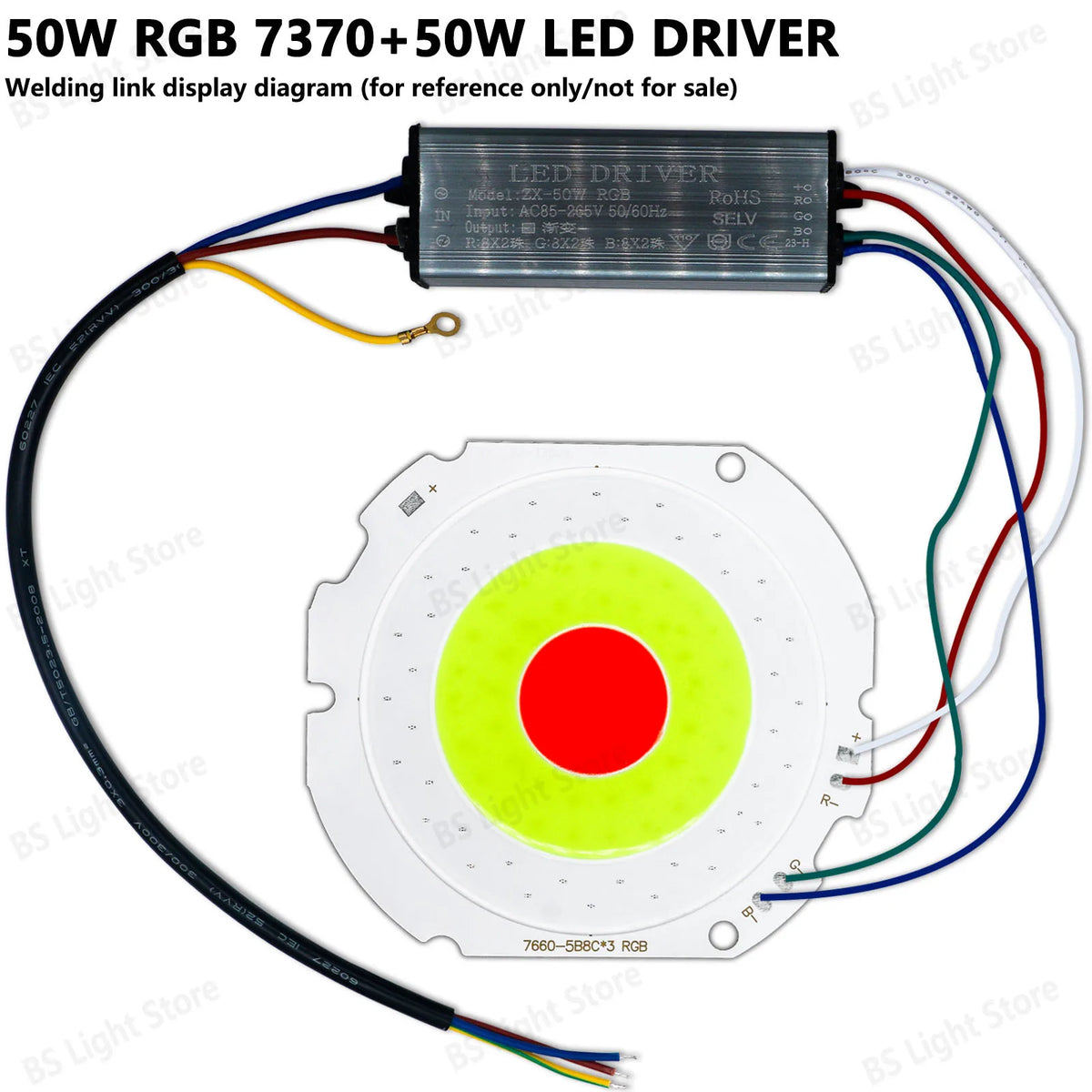 plaque led rgb 50w blanc rouge vert moderne perforations câbles connexion