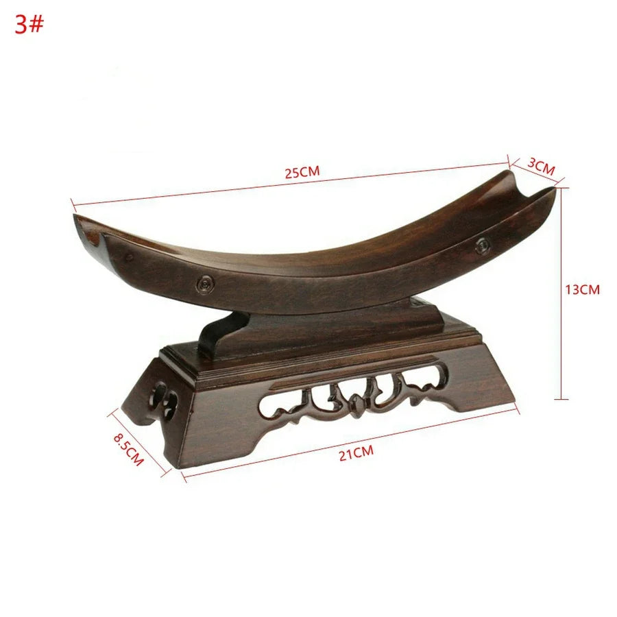 support épée bois naturel sculpté traditionnel marron foncé décoration maison