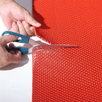 tapis sol moderne gris rouge vert motif triangles pvc antidérapant salle bains cuisine