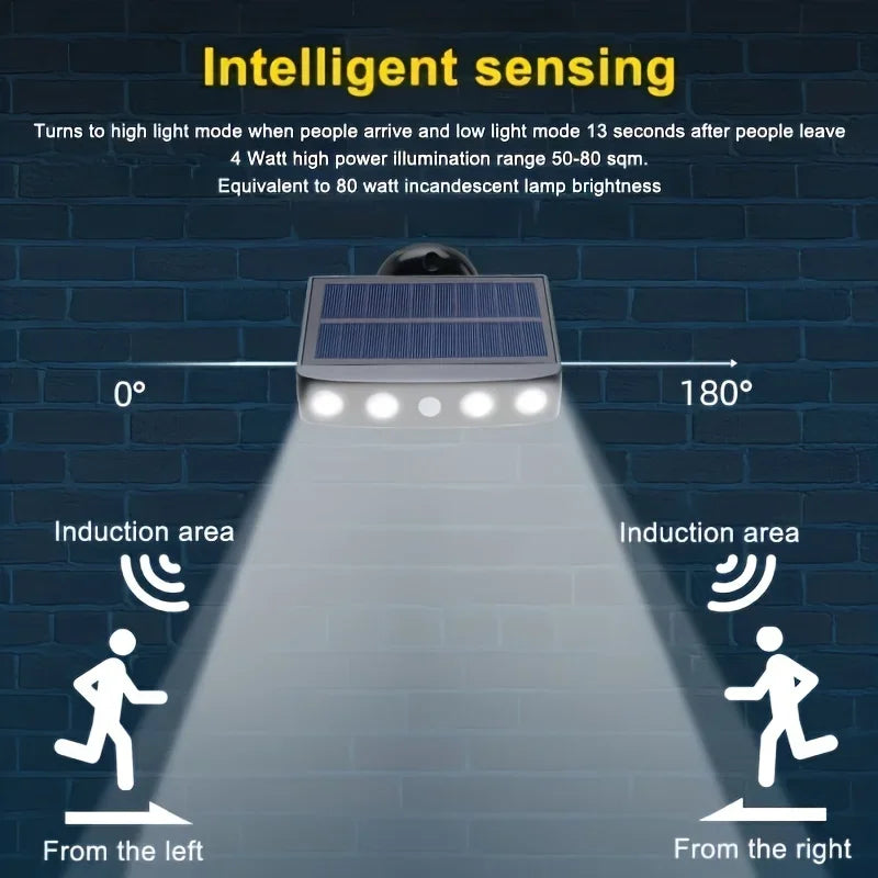 lampe solaire extérieure détecteur mouvement mode nuit moderne surveillance jardin opaque
