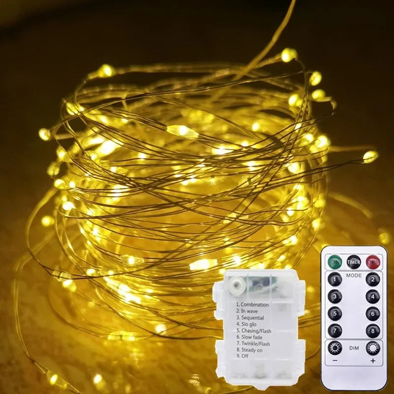 guirlande lumineuse or argent bleu led clips moderne télécommande autonomes