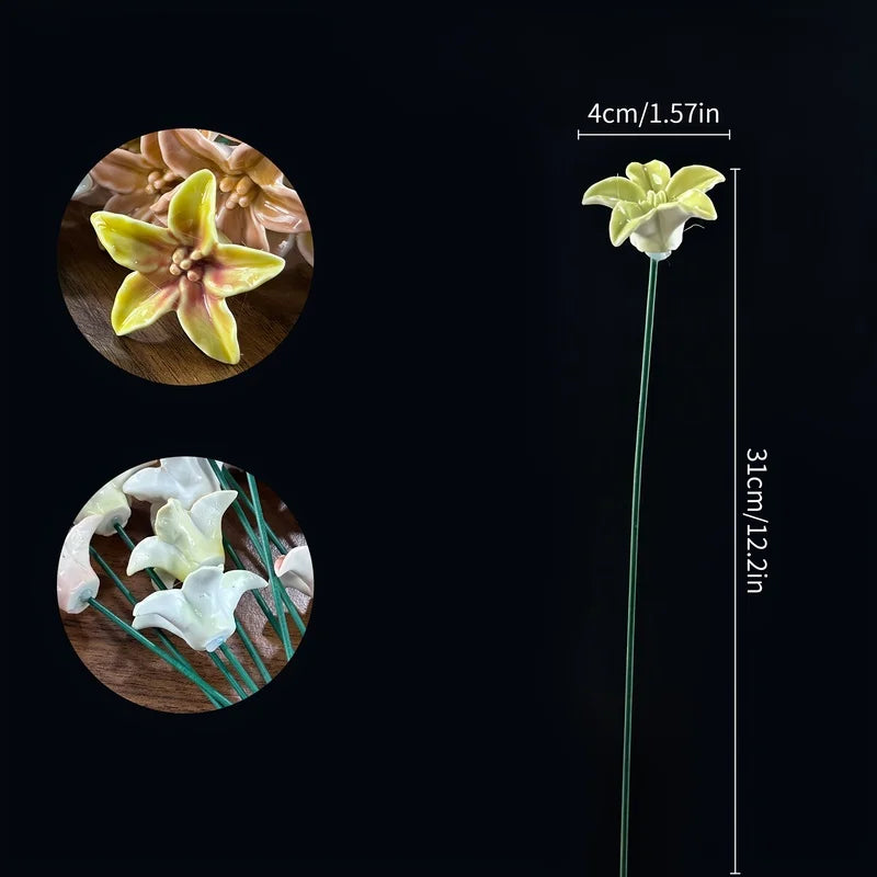mangeoires eau céramique lys abeilles papillons couleurs aléatoires jardin decoration 5pcs