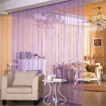 rideau pailleté franges brillantes moderne transparent blanc argenté chambre hotelDecoration festive fil métallique polyester