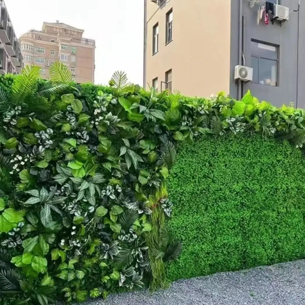 décoration murale plantes artificielles feuilles roses variées moderne intérieur vert rose jaune blanc rouge
