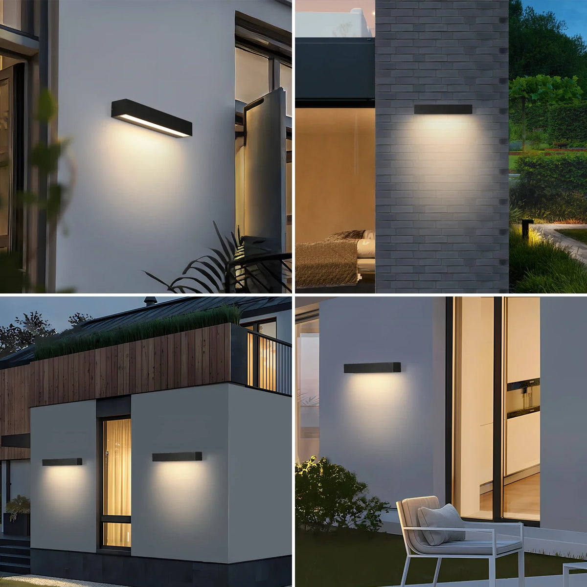 éclairage moderne applique murale led noire 18w 3000k minimalisteextérieur hydrofuge ip65