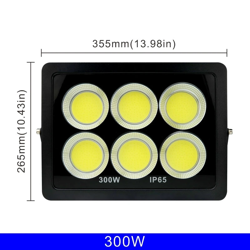 projecteur led cob ip65 moderne 220v 50w 100w 200w 300w noir clips câbles