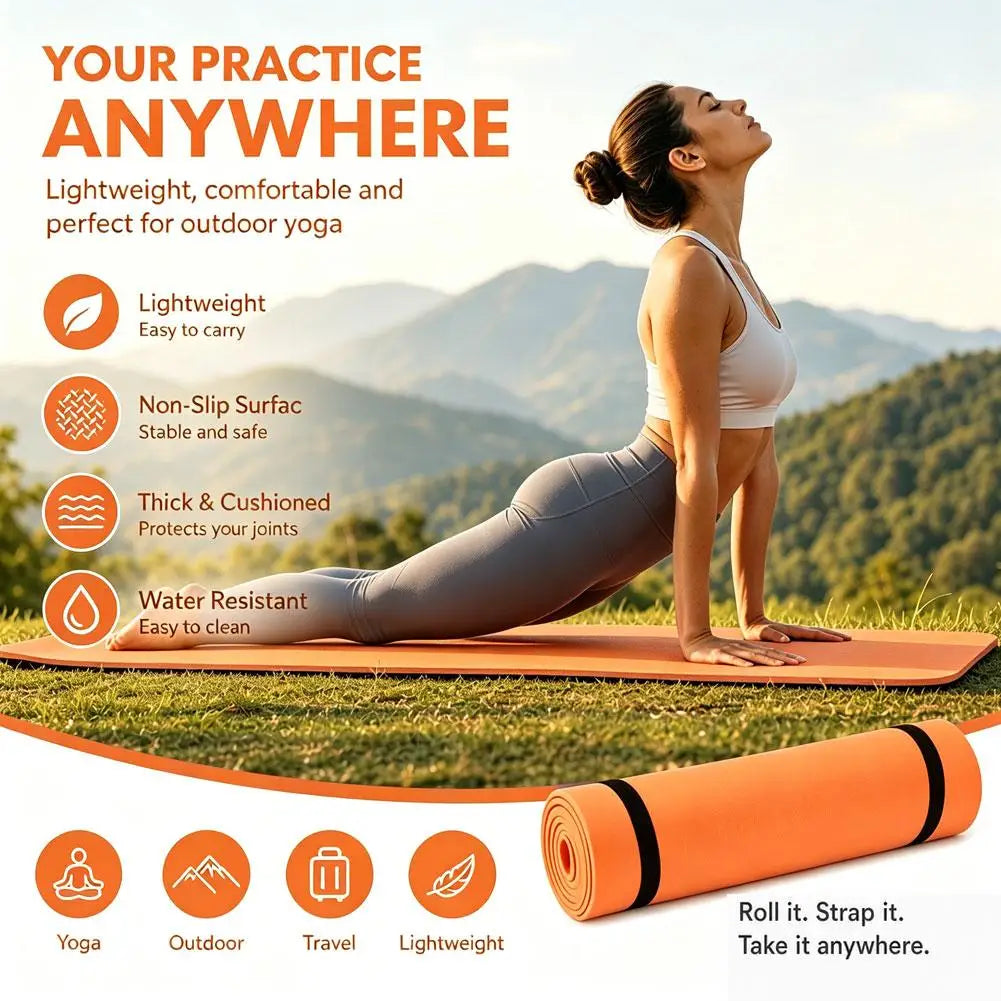 tapis yoga antidérapant eva orange vert olive gris blanc noir yoga fitness bienêtre rouleau