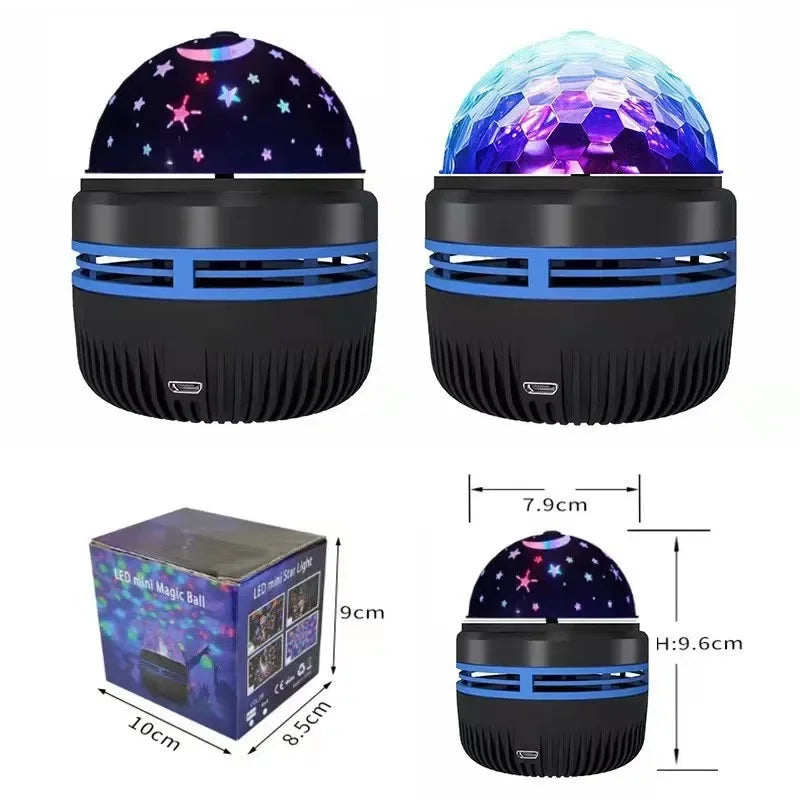 projecteur étoiles lune effet lumière décorative ambiance nocturne globes colorés USB alimentation festive chambre