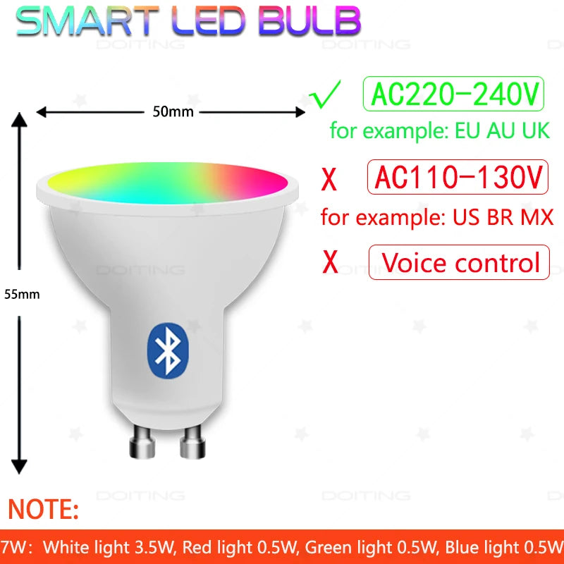 ampoule led bluetooth blanc moderne globulaire 2700k 6500k app controle 170deg intelligençe
