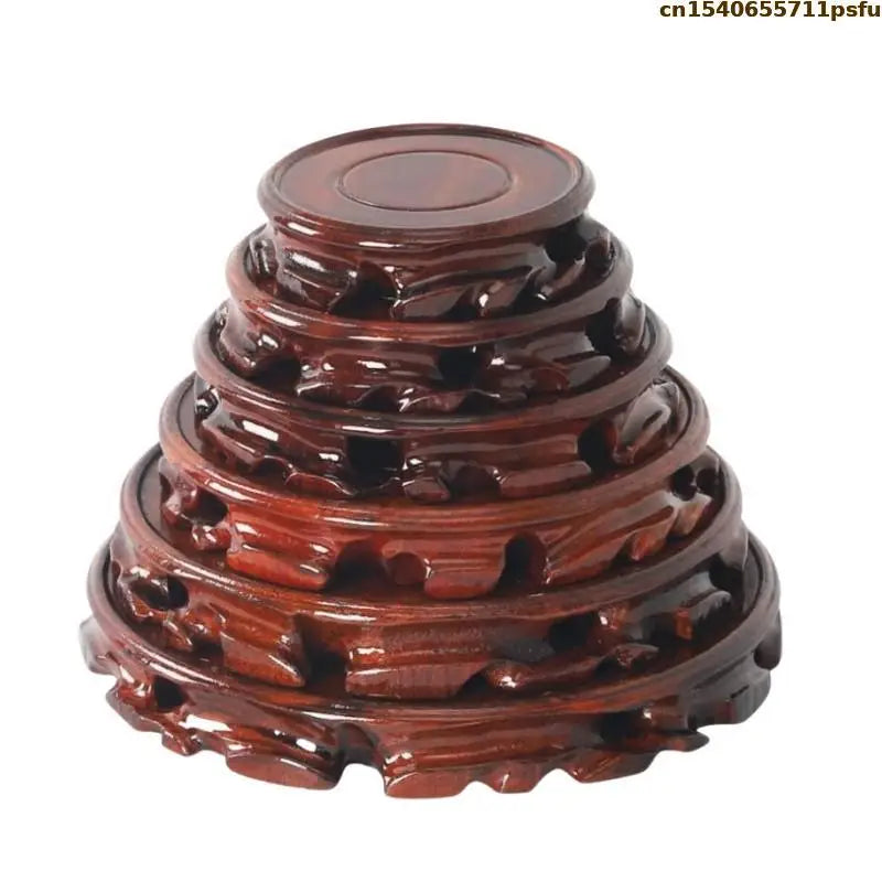 support bois sculpté pot bonsaï figurine décoration intérieure traditionnel