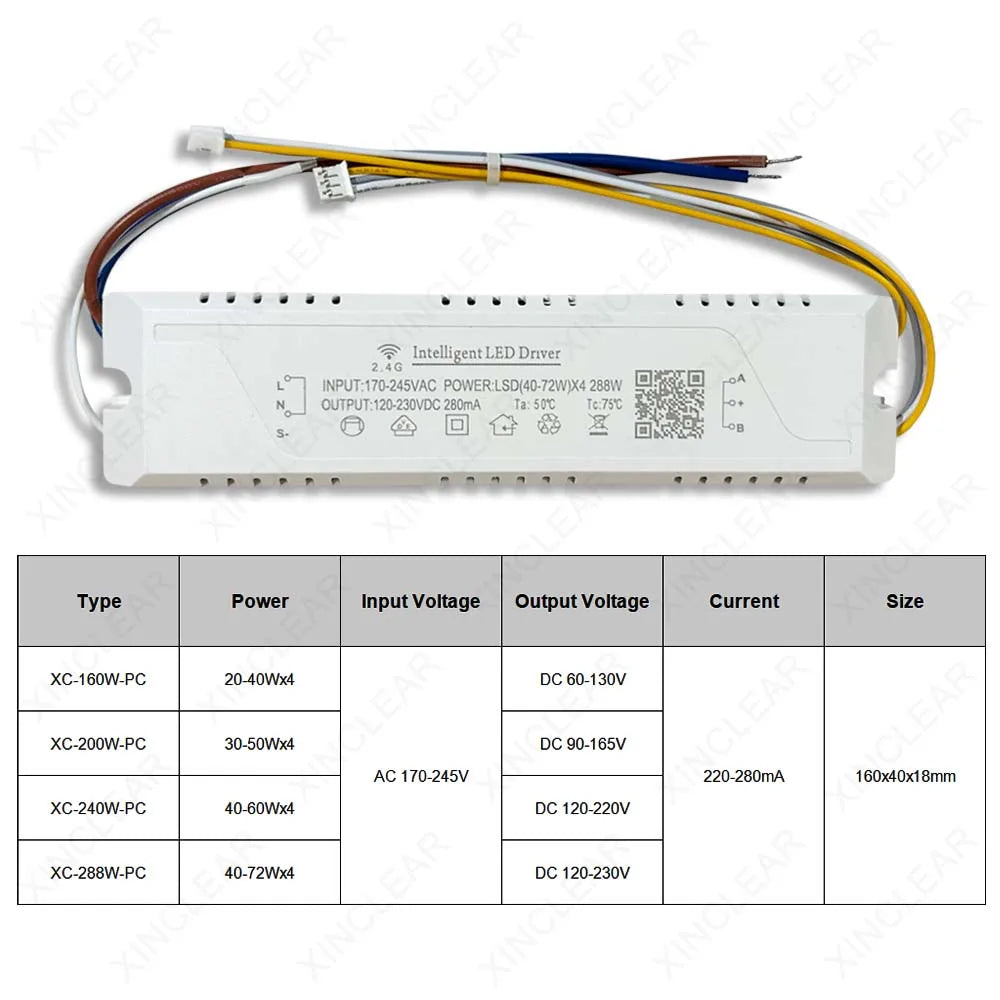 éclairage intelligent driver led 2.4g remote control app 120v 240v 12w 240w blanc moderne