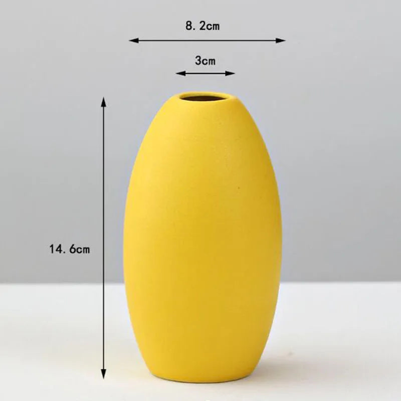 vase moderne céramique jaune sans plante décoration salon hydroponique pot fleur table
