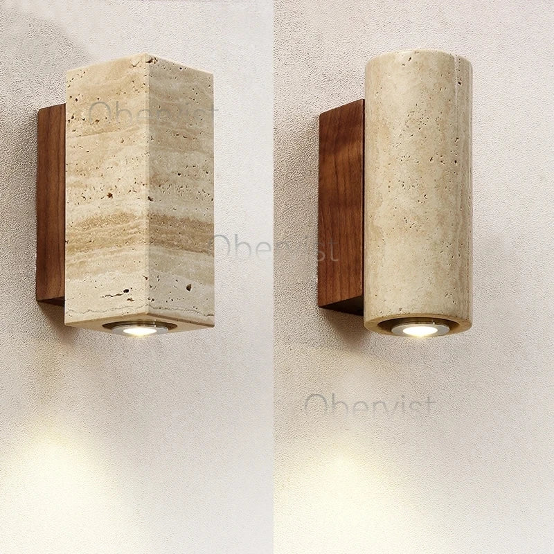 lumière murale moderne minimaliste bois texture naturelle beige clair marron foncé veineuse fixée plaque