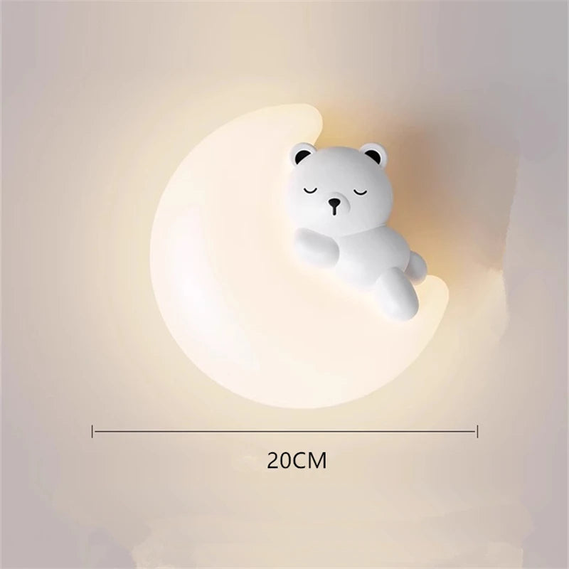 lampe murale décorative ours nuage enfant blanc moderne chambre éclairage mur fixé LED