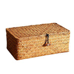 boîte bijoux marron clair tressée traditionnelle réutilisable cordon noir opaquerangement multiple
