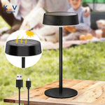 lampe table solaire rechargeable usb led dimmable moderne noir portable chambre