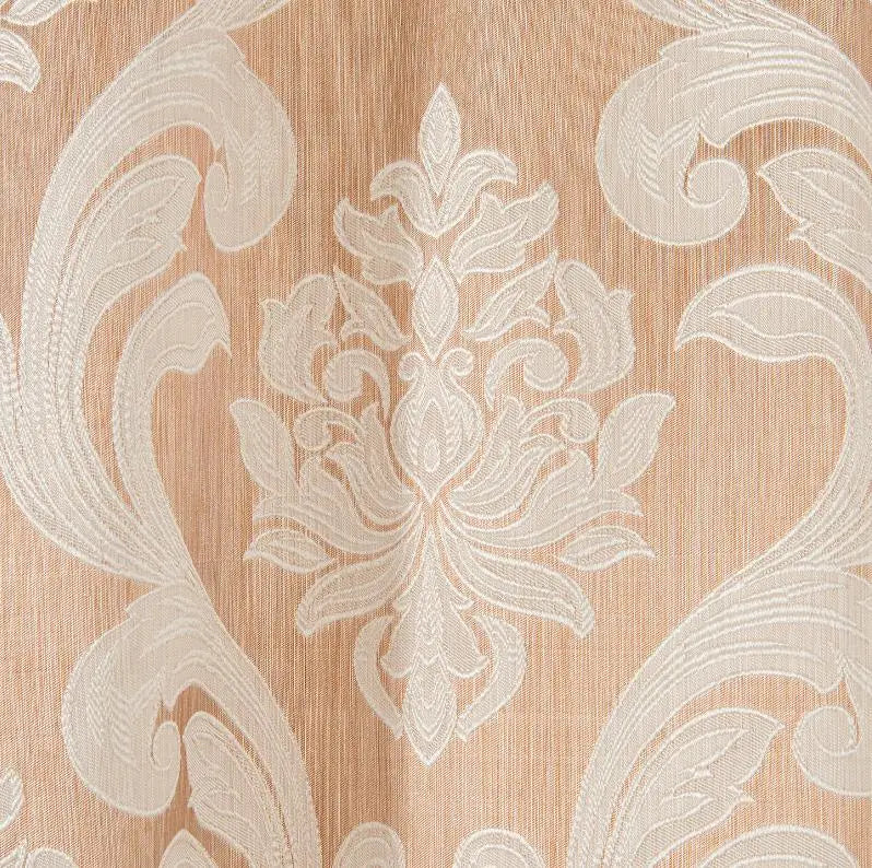 nappe décorative élégante motif floral marron beige doré tissu brodé relief maison runner table