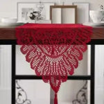 nappe dentelle motif floral transparent vintage rustique table noël