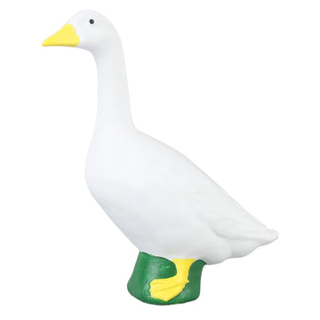 statue canard résine blanc jaune vert moderne extérieur jardin ornement animalier