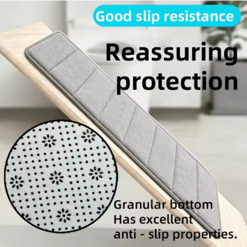 tapis sol salle bain gris texture granulaire moderne antidérapant absorbant eau lavable machine durable