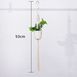 support plante suspendue macramé boho rotin blanc sculpté main decoration maison balcon jardin anneau