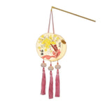 lanterne traditionnelle décoration maison fleurs personnages symboles chinois opaques polyester cylindrique tringle anniversaire