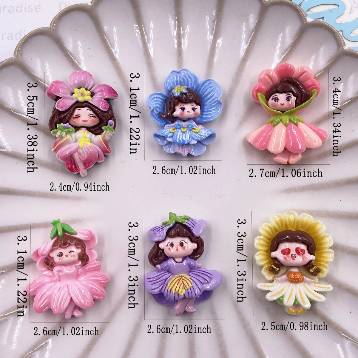 figurines fleurs filles résine kawaii scrapbooking décoration maison anniversaire noël mariage halloween pâques