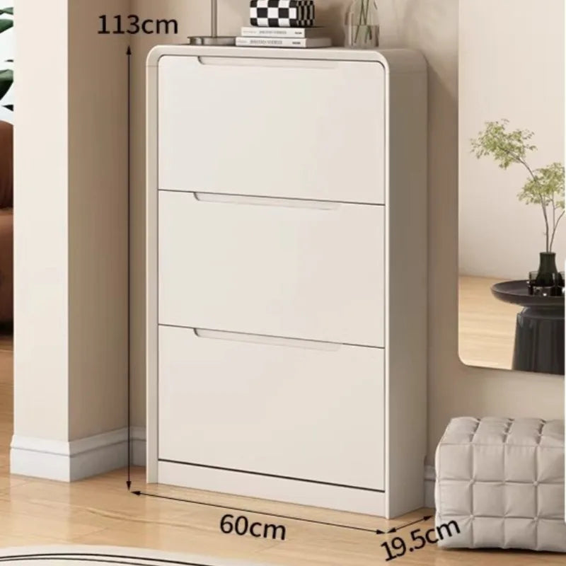 meuble chaussures blanc moderne minimaliste tiroirs compartiments 60cm 80cm 100cm 118cm