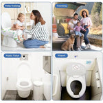 couvre siège toilette jetable blanc motif jouets moderne points adhésifs pack 10 20 30