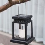 lanterne solaire transparente effet gouttes pluie vintage anneau métallique bougie blancheextérieur nuit camping jardin