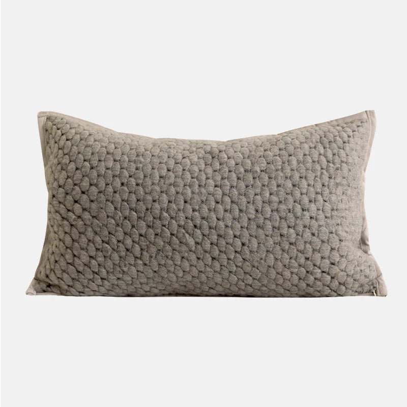 coussins décoratifs géométriques polyester 100% nordique contemporain beige gris clair 30x50cm