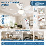 ventilateur lumière led télécommande modes blanc moderne fixations vis chambre salon