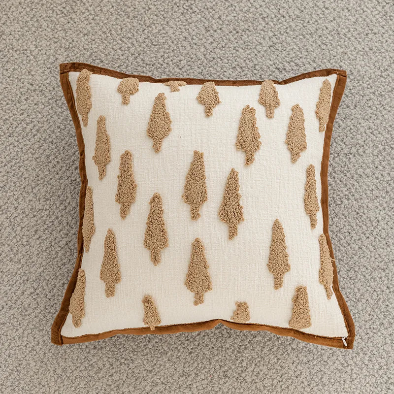 housse coussin polyester géométrique moderne marron blanc décoration canapé voiture