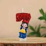 bougies numériques forme chiffres paillettées rouge bleu jaune blanc princesse anniversaire décoration gâteau festive