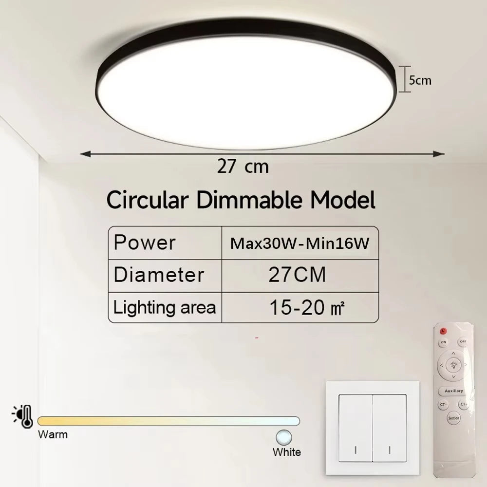 lampe led moderne télécommande fonction mémoire 2700 6500k noir blanc