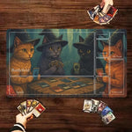 tapis jeu multicolore chats sorcières cartes non glissant illustration art opacité gaming