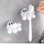 support mural décoratif main mickey blanc ventouse brosses dents chargeurs accessoires bain