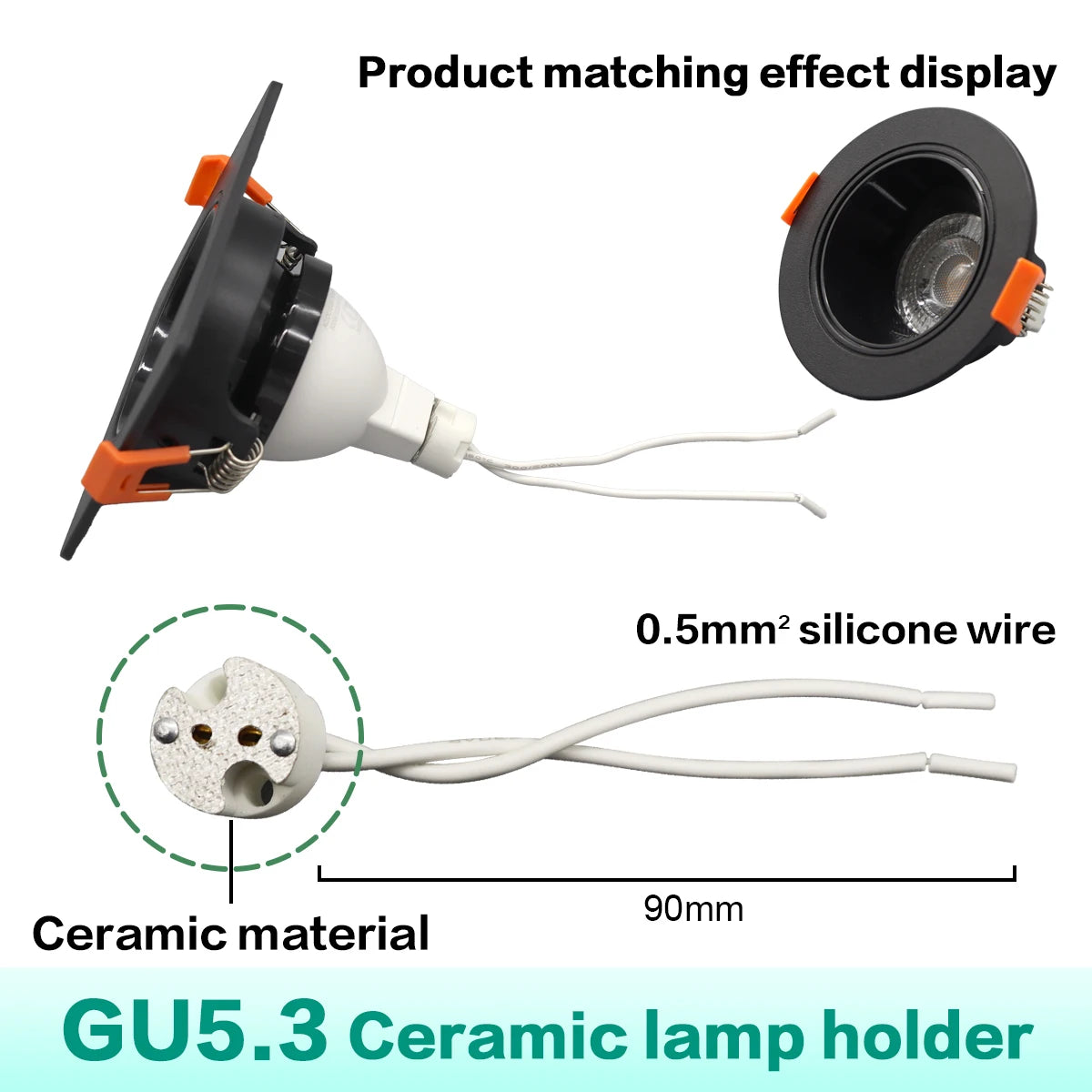 projecteur led spot mr16 gu5.3 noir blanc rond carré moderne