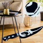 tapis noir blanc motif couteau moderne antidérapant sol chambre maison
