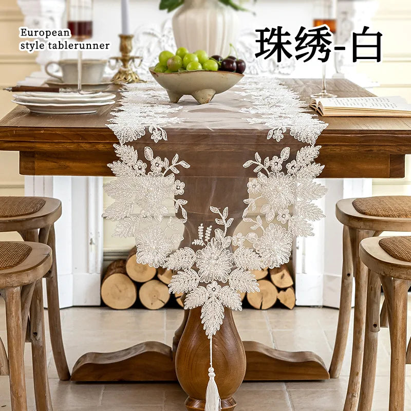 chinois brodé polyester translucide ruban or blanc classique noël maison restaurant européen
