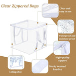 sacs rangement transparent pliables multi usages très transparent moderne pratique double fermeture glissière poignées